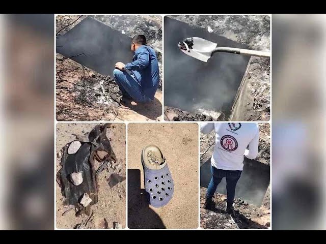 Encuentran pozo ardiendo con restos humanos