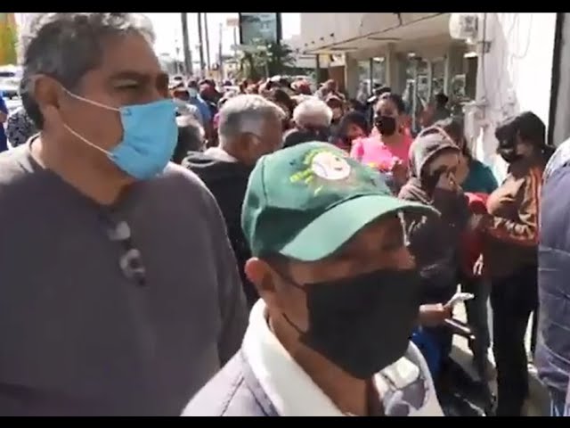 Caos y protestas en Banco del Bienestar en Matamoros