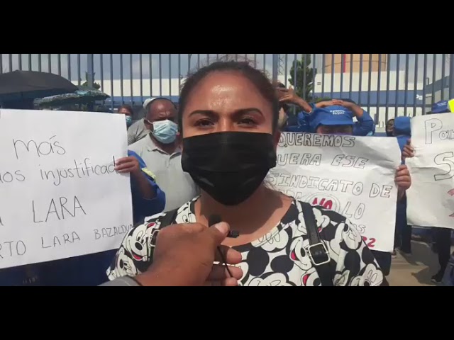 Manifestacion en maquiladora panasonic en Reynosa