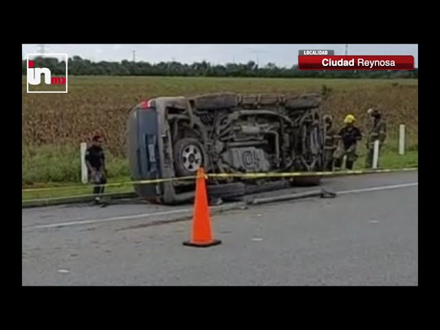 Mueren dos personas por volcadura en Reynosa