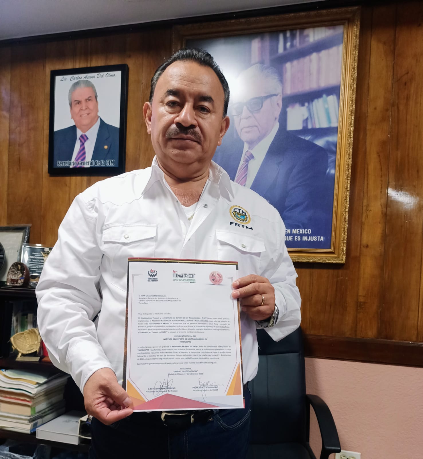 Juan Villafuerte Morales fue nombrado Presidente Estatal del INDET