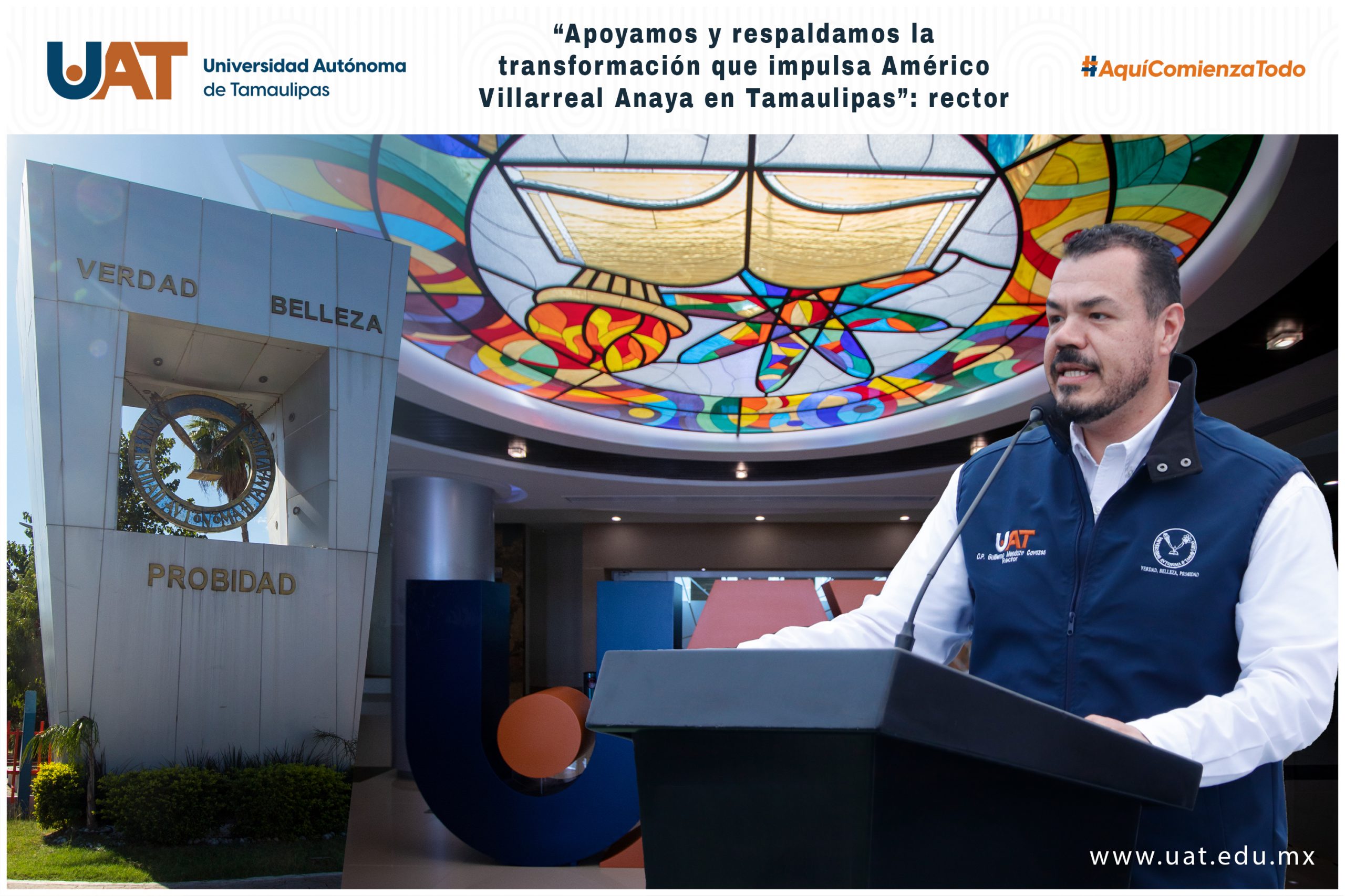 “Apoyamos y respaldamos la transformación que impulsa Américo Villarreal”: rector