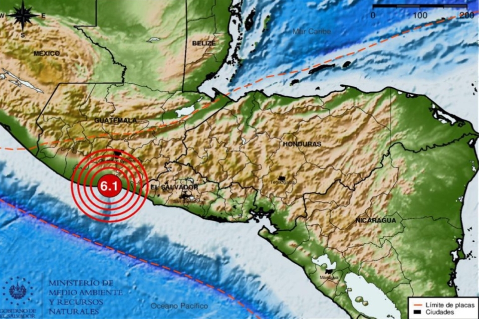 Sacude sismo de 6.1 a Guatemala