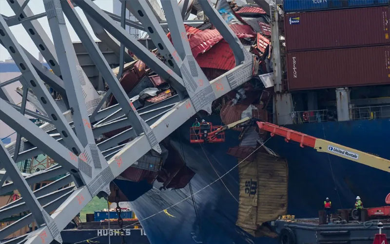 Recuperan el cuerpo de una quinta victima del colapso del puente en Baltimore