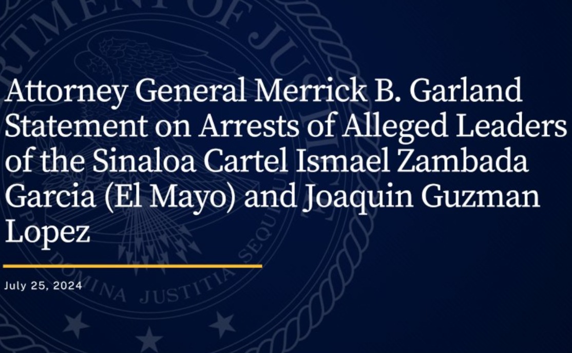 Fiscal Garland confirma objetivo: desarticular el cartel de Sinaloa