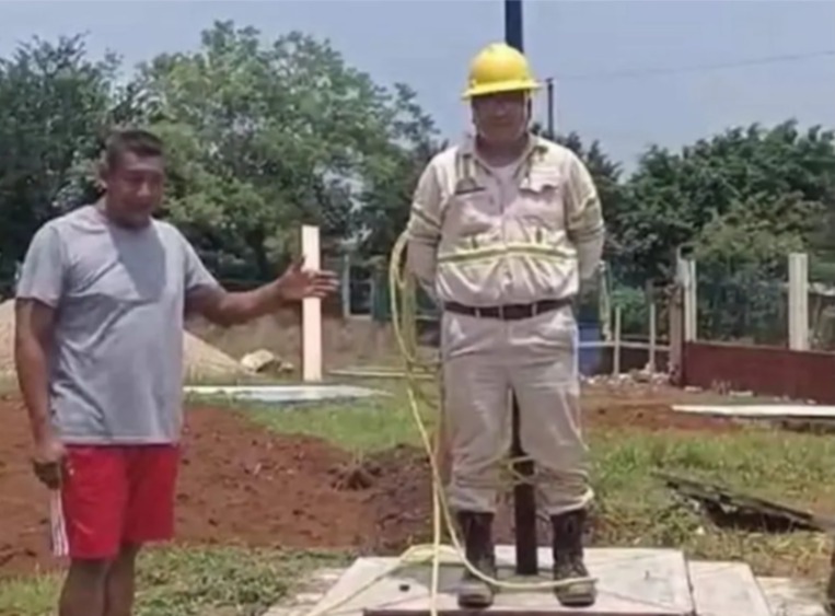Amarran a trabajador de CFE en Veracruz exigen se atiendan las fallas de energía eléctrica