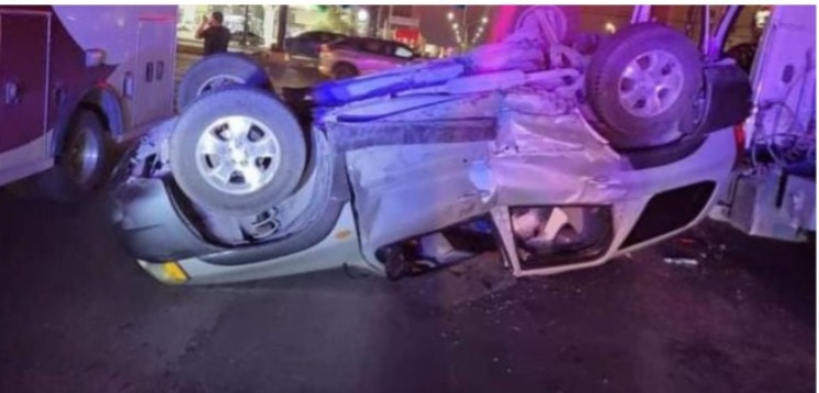 Un lesionado tras Choque con Volcadura en Blvd. Hidalgo