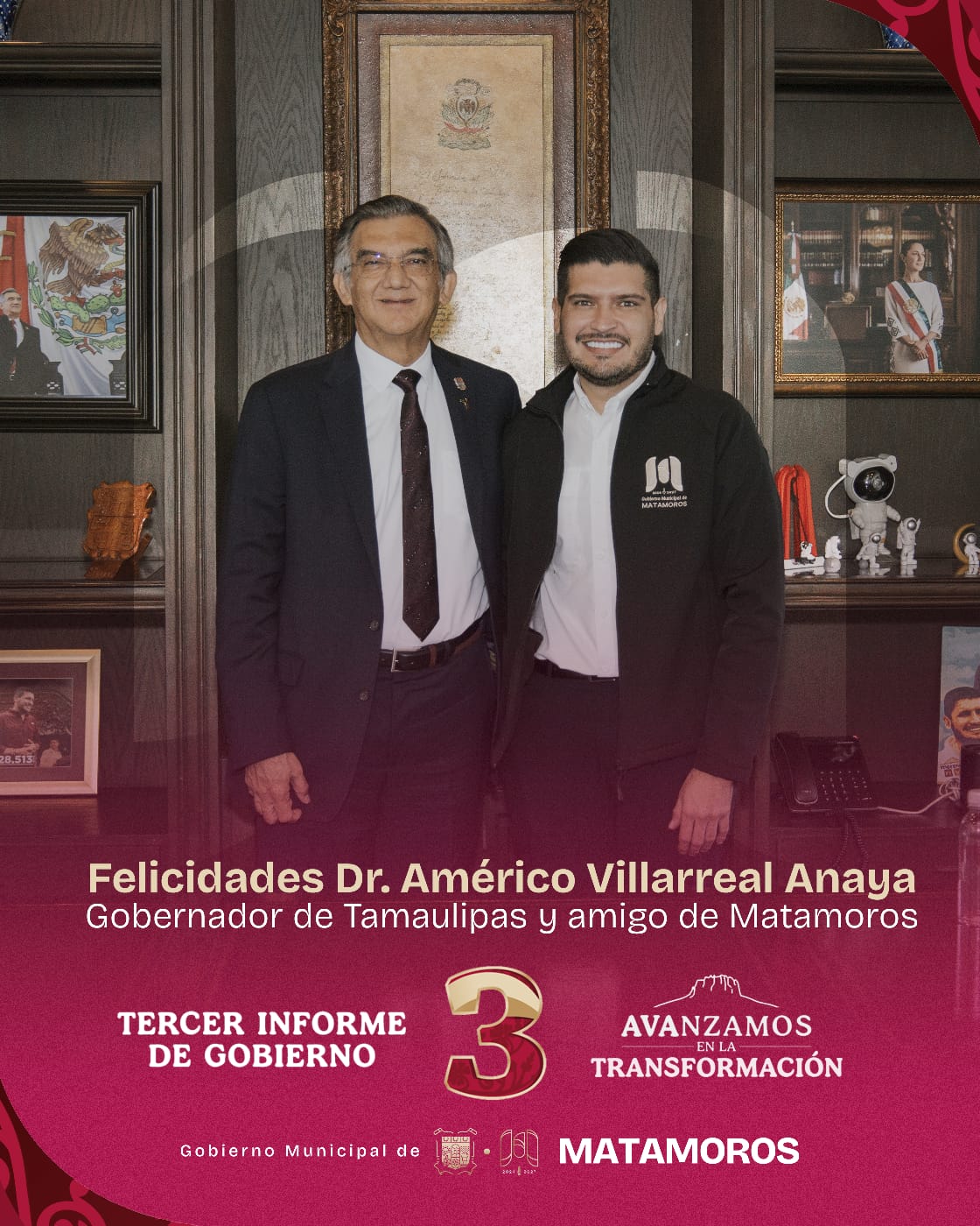 Felicita y reconoce el alcalde Beto Granados el trabajo del gobernador AVA