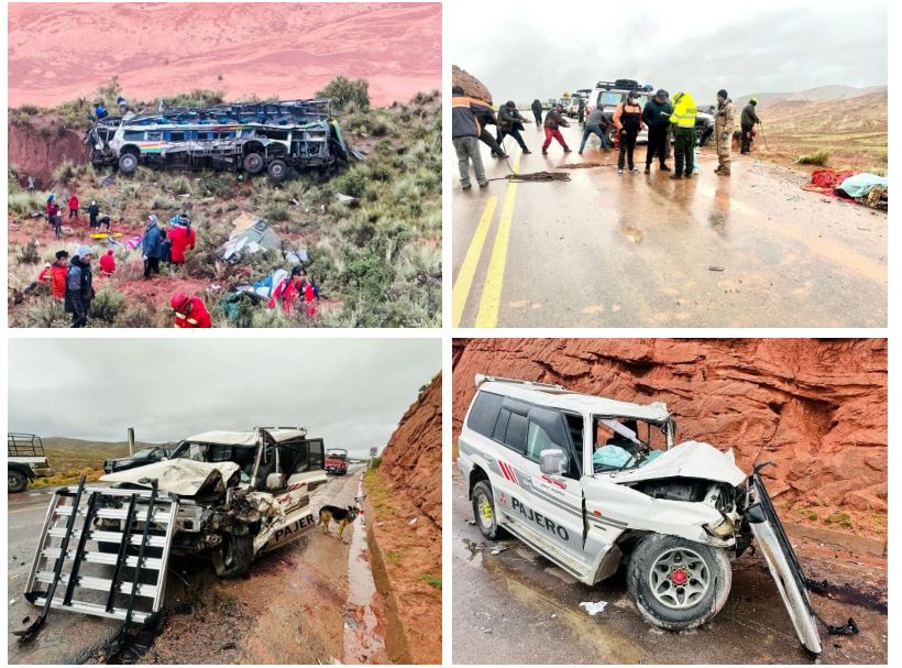 Autobús cae a barranco tras choque y deja 25 muertos en Bolivia