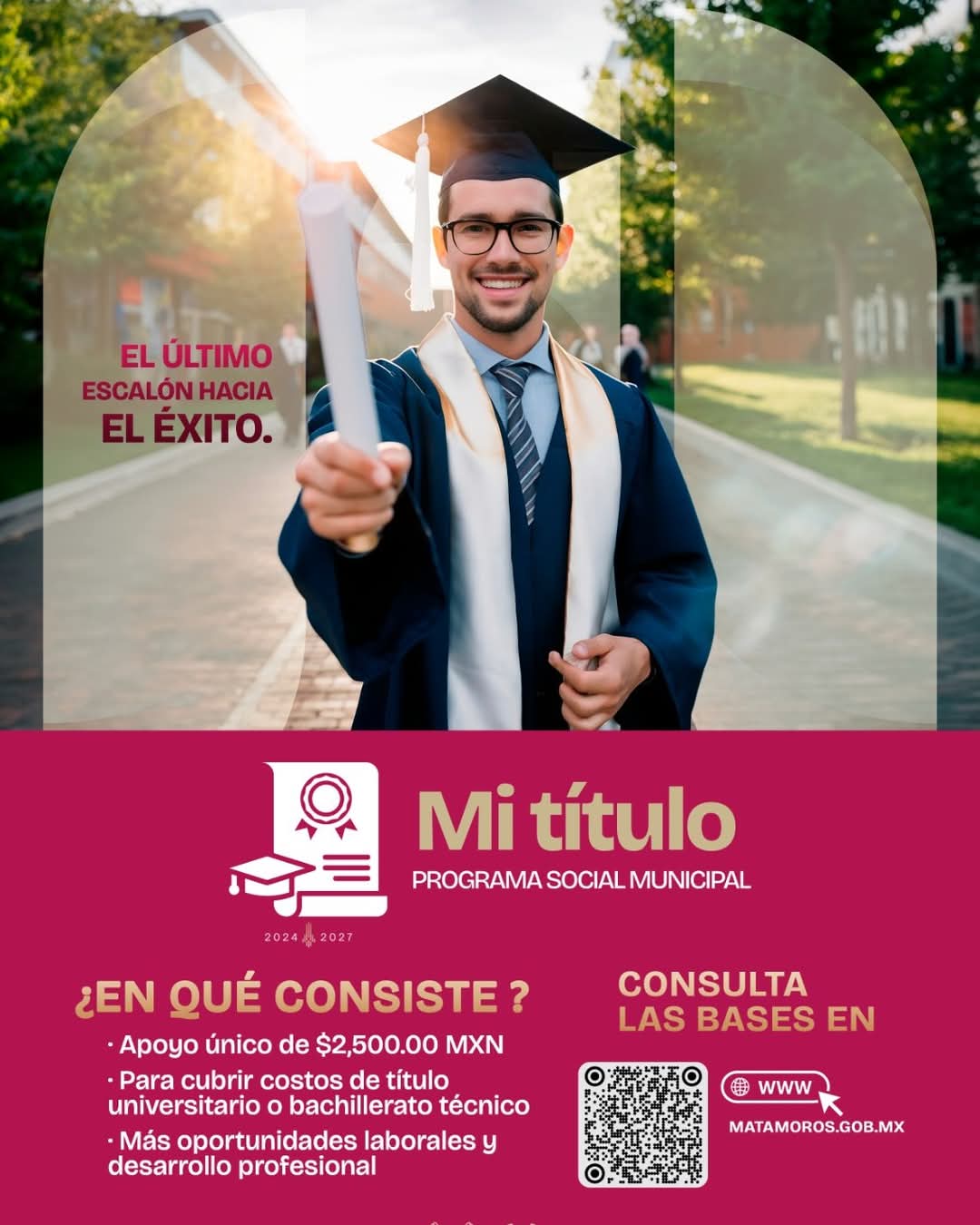 Gobierno municipal apoya a jóvenes a través del programa “Mi Título”
