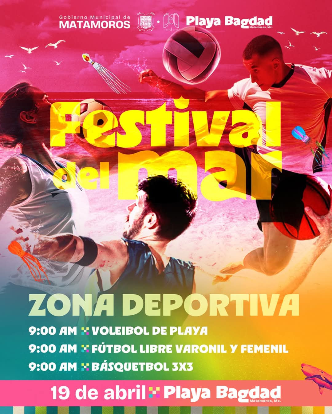 Invita el Gobierno de Matamoros a unirse a la Zona Deportiva del Festival del Mar 2025