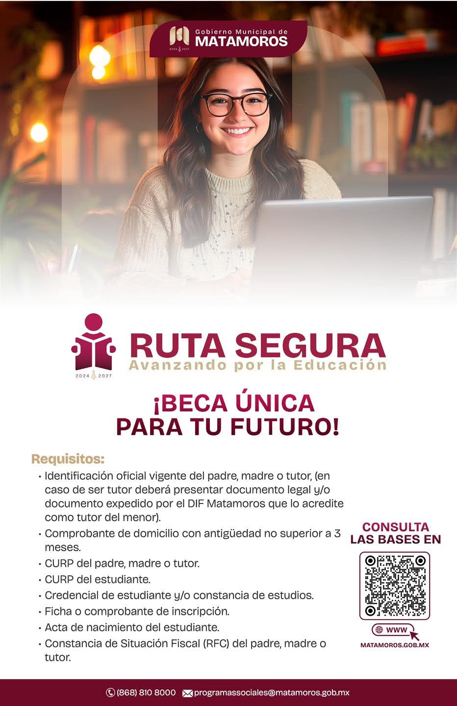 Promueve Gobierno Municipal la beca única, Ruta Segura