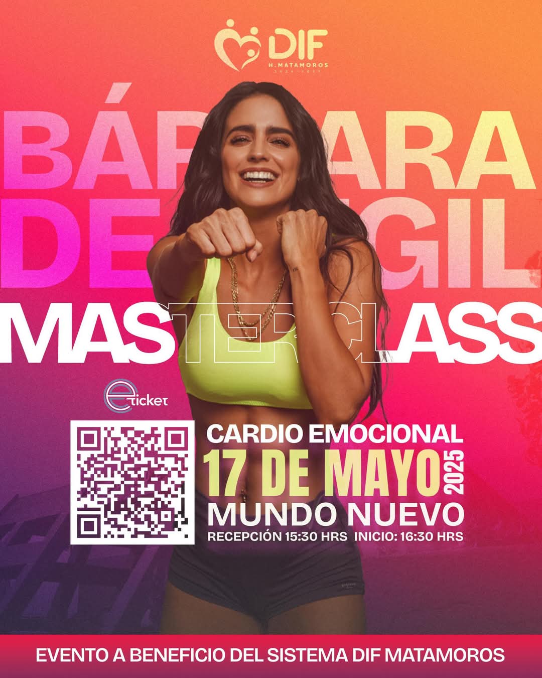 DIF Matamoros invita a la Master Class “Cardio emocional” con Bárbara de Regil