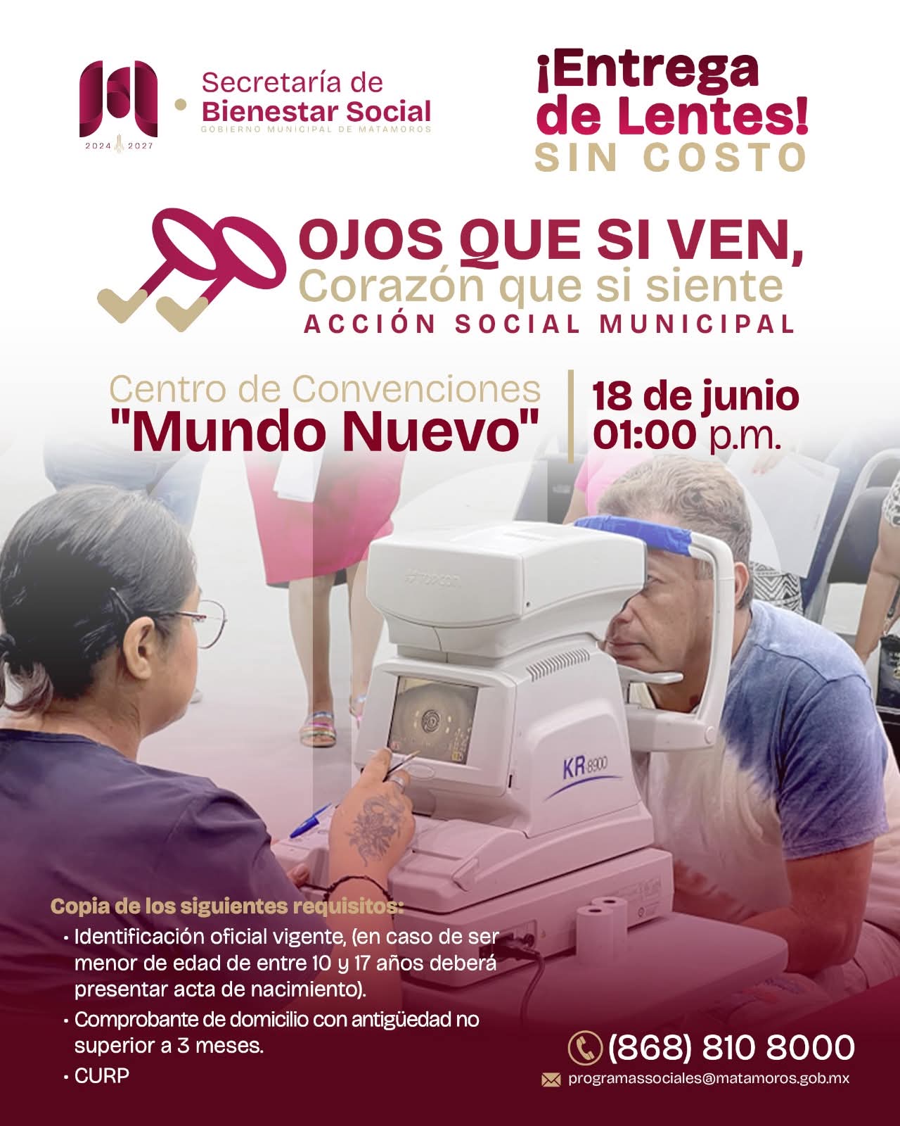 Regresa el programa “Ojos que sí ven, corazón que sí siente” con entrega gratuita de lentes en el Centro de Convenciones Mundo Nuevo