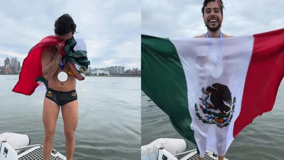 ¡Orgullo mexicano! David Olvera, el nadador que conquistó Manhattan y rompió un récord mundial