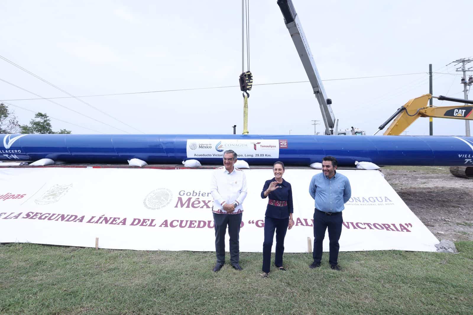 Presidenta Claudia Sheinbaum supervisó la construcción del nuevo acueducto de Ciudad Victoria