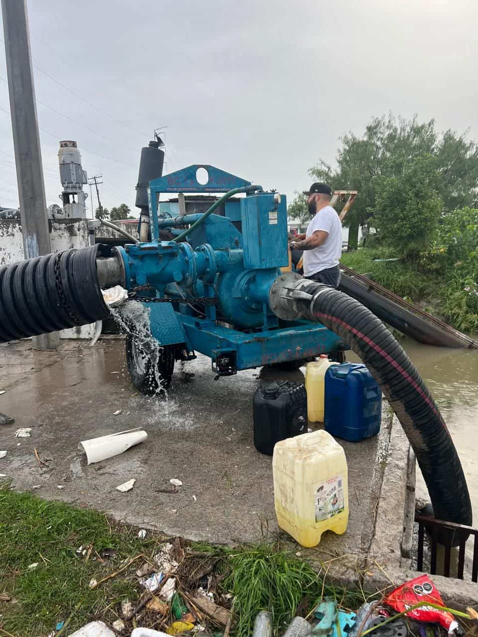 Gobierno de Beto Granados atiende efectos de las intensas lluvias en Matamoros
