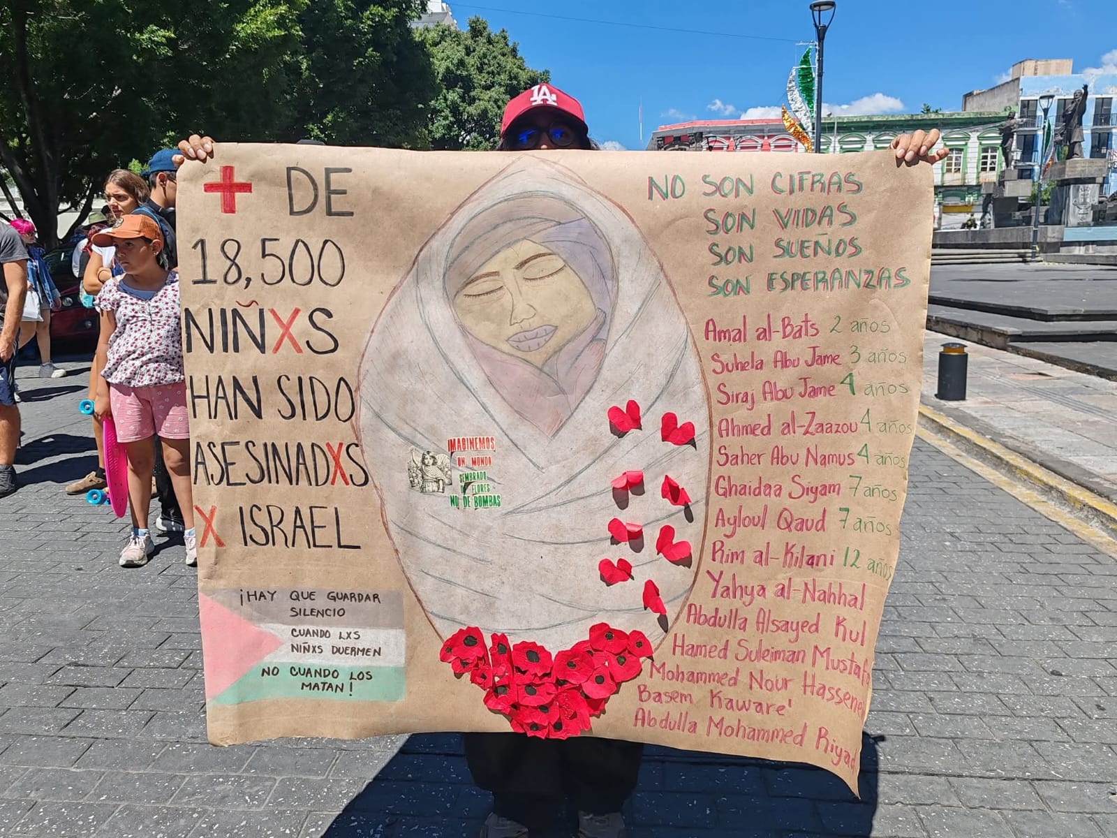 Marcha en Puebla: Voces por la niñez palestina en una manifestación global