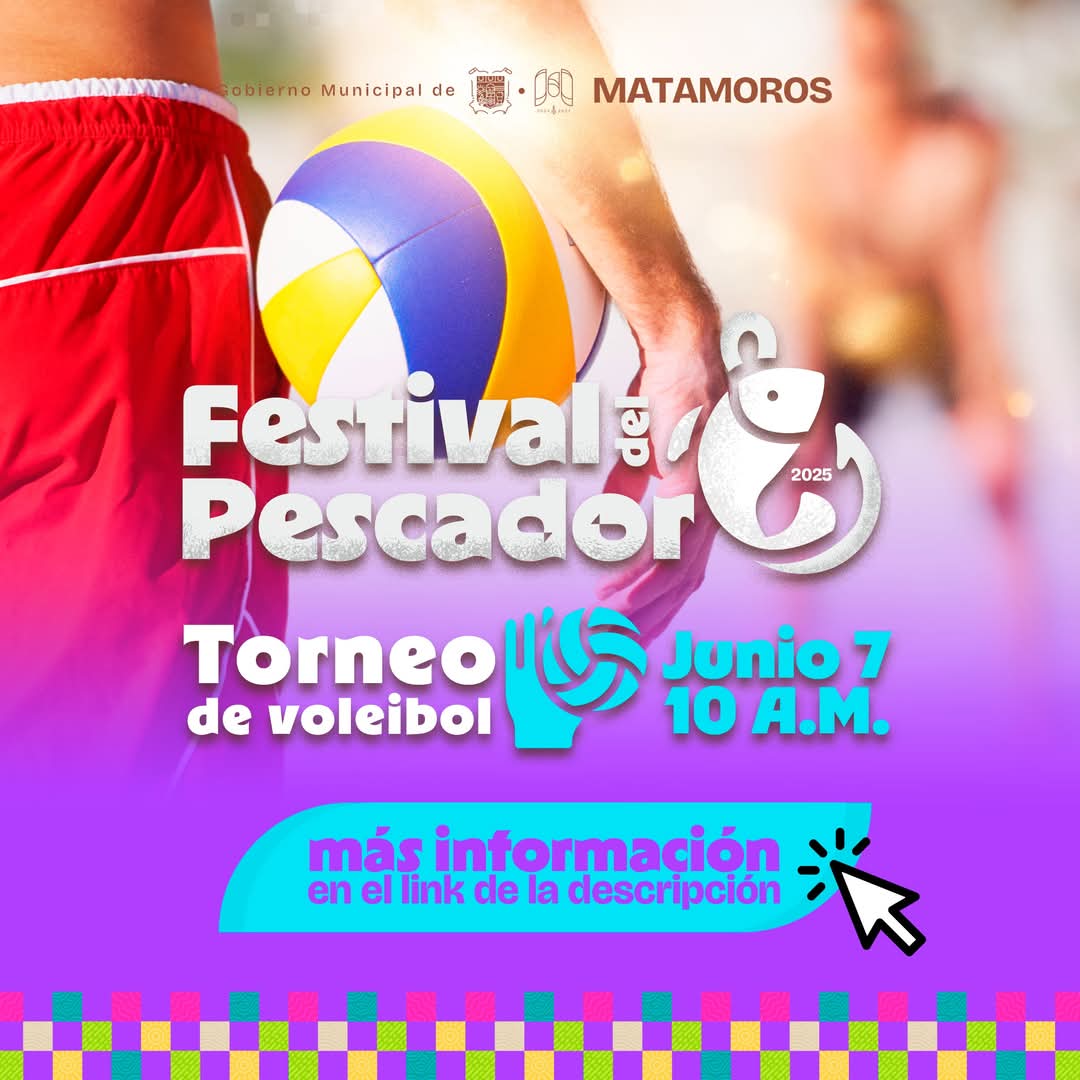 Invitan a participar en el Torneo de Voleibol del Festival del Pescador 2025