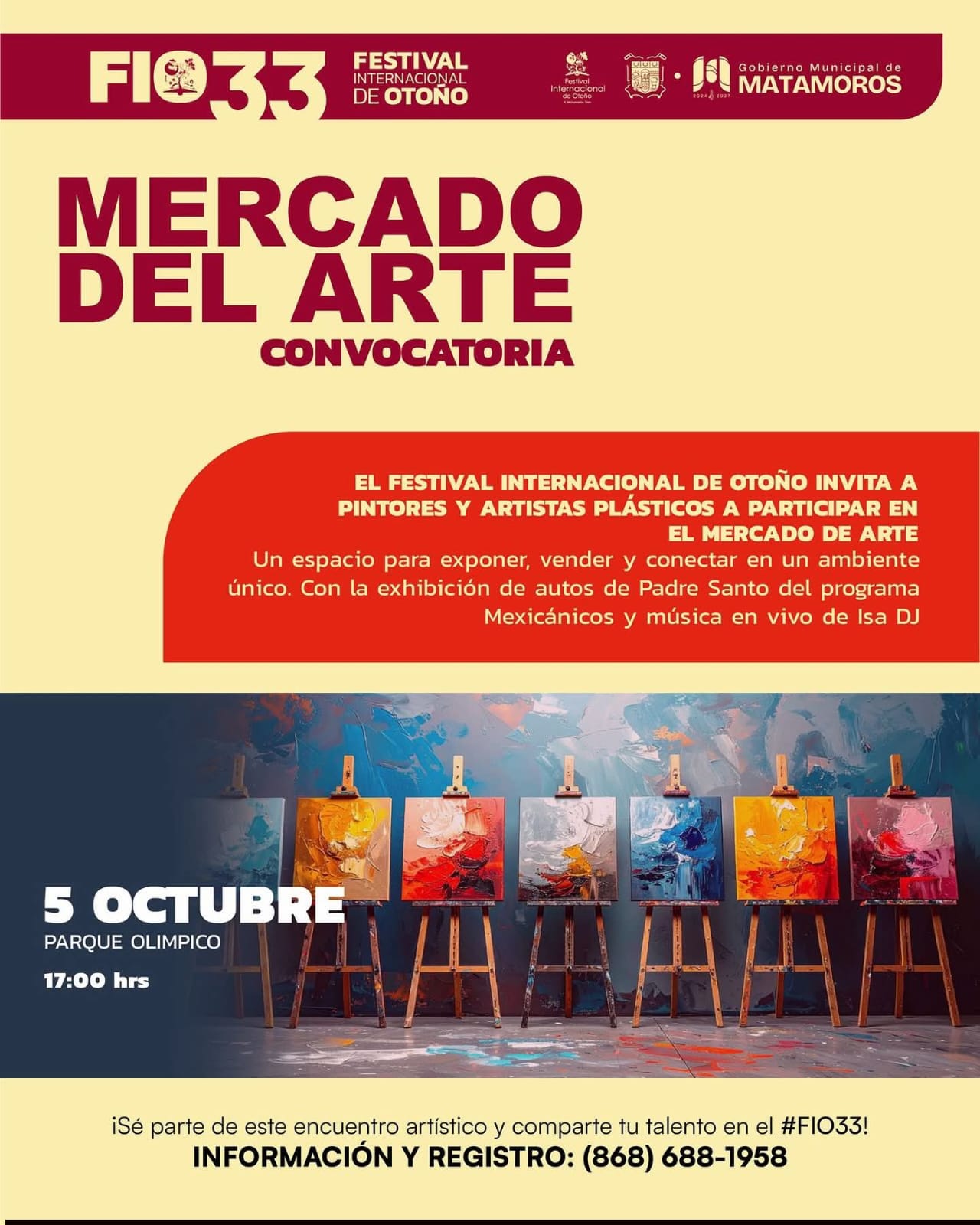 Gobierno de Beto Granados invita a participar en la convocatoria abierta para el Mercado del Arte en el FIO 33.