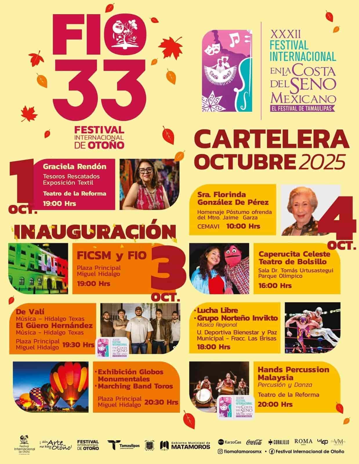 Matamoros se viste de cultura con la Edición 33 del Festival Internacional de Otoño: Beto Granados