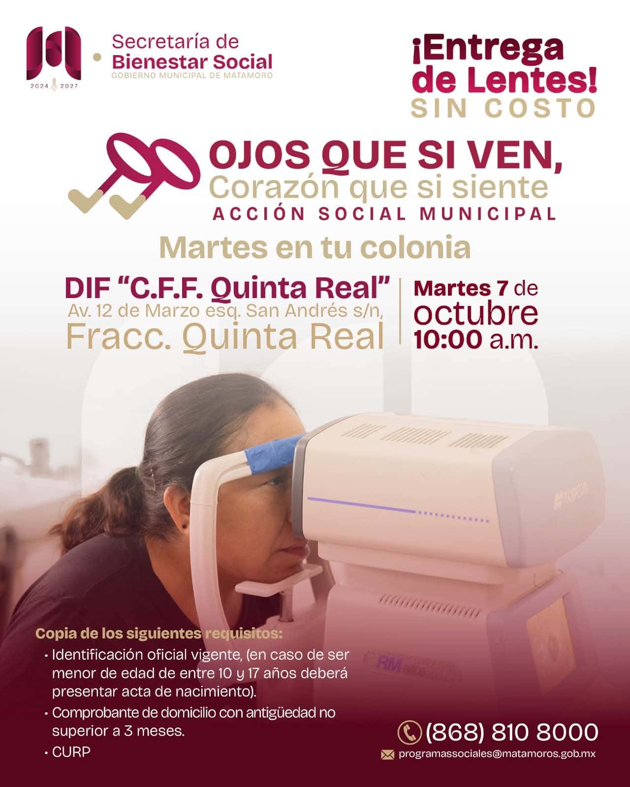 El Gobierno de Matamoros impulsa programas de salud visual para las familias