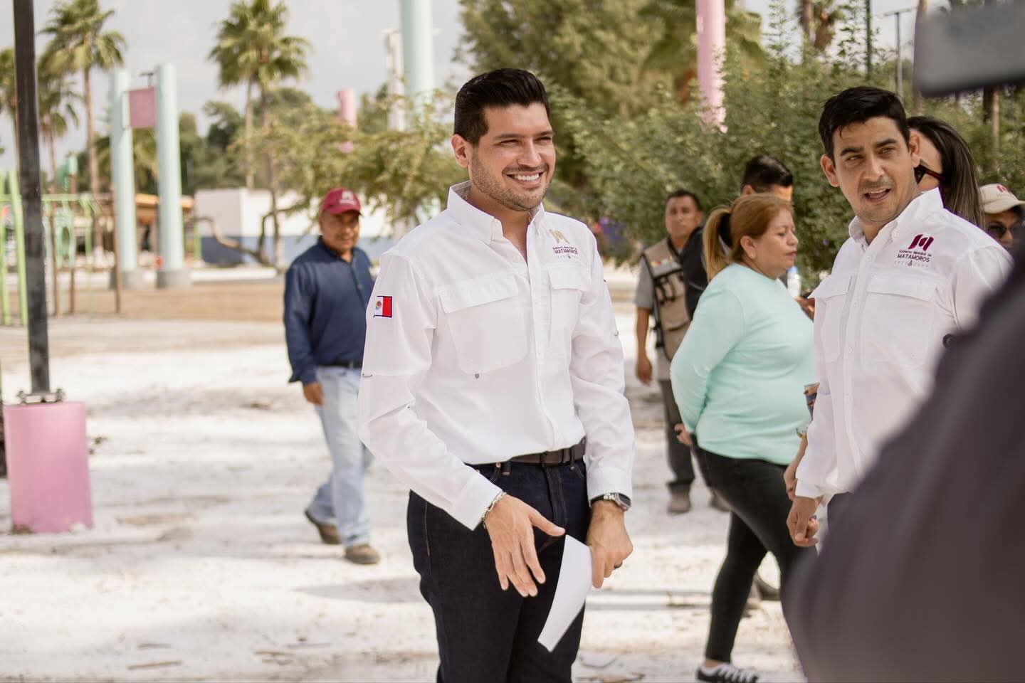 Avanza la rehabilitación del Parque Niños Héroes y mejoras viales en Matamoros
