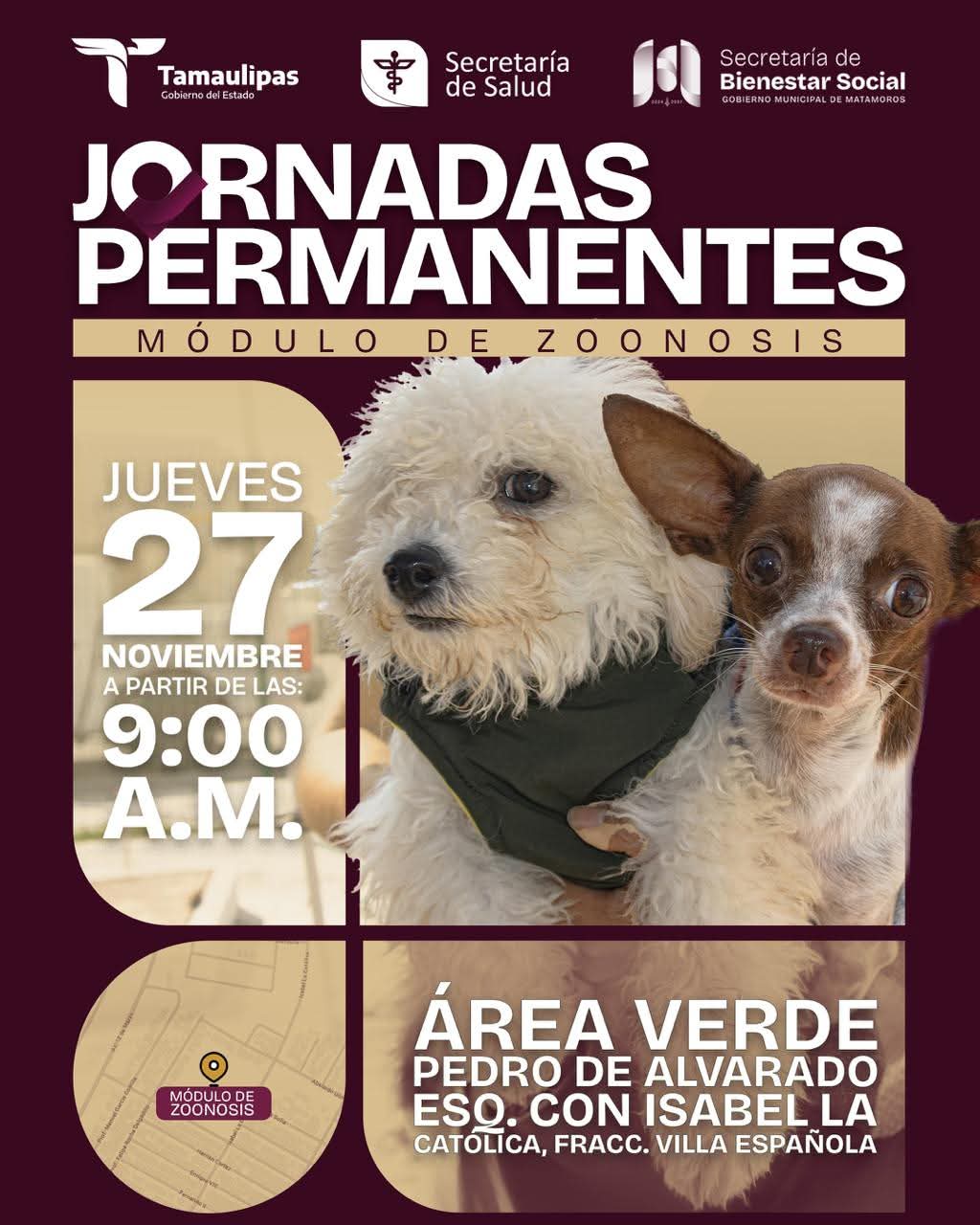 Gobierno municipal lleva servicios de Zoonosis a Villa Española, este jueves