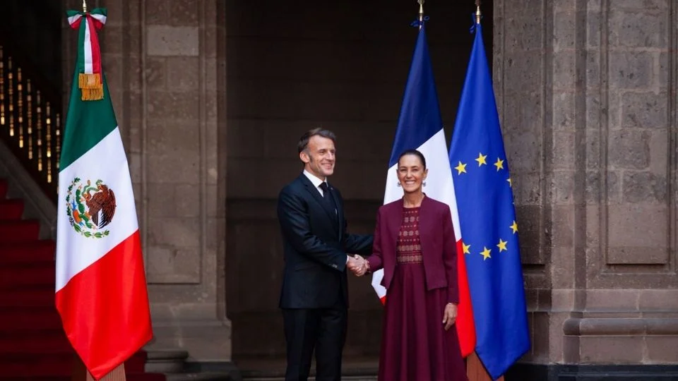 México y Francia Reafirman su Alianza Estratégica en Palacio Nacional: Sheinbaum Recibe a Macron