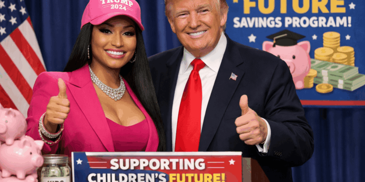 Nicki Minaj muestra su apoyo a Donald Trump y respalda nuevo programa de ahorro infantil