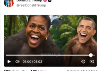 Trump publica y borra video ofensivo de Obama y Michelle; Casa Blanca lo llama “meme”