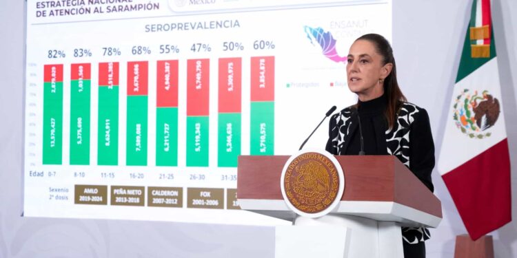 “Guardar la calma”: Sheinbaum garantiza 28 millones de vacunas y unifica estrategia nacional contra el sarampión