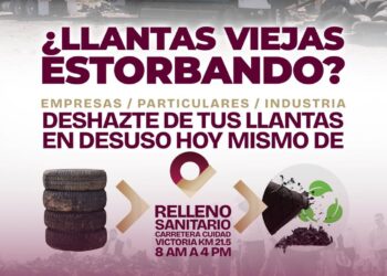 Gobierno de Matamoros promueve correcta disposición de llantas en desuso