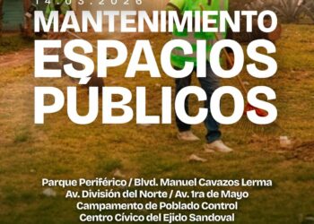 Cuadrillas municipales realizan labores de limpieza y mantenimiento en espacios públicos