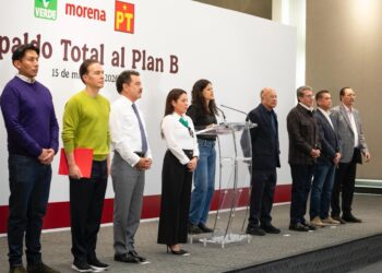 Morena, PT y PVEM nuncian respaldo total al Plan B electoral de Sheinbaum