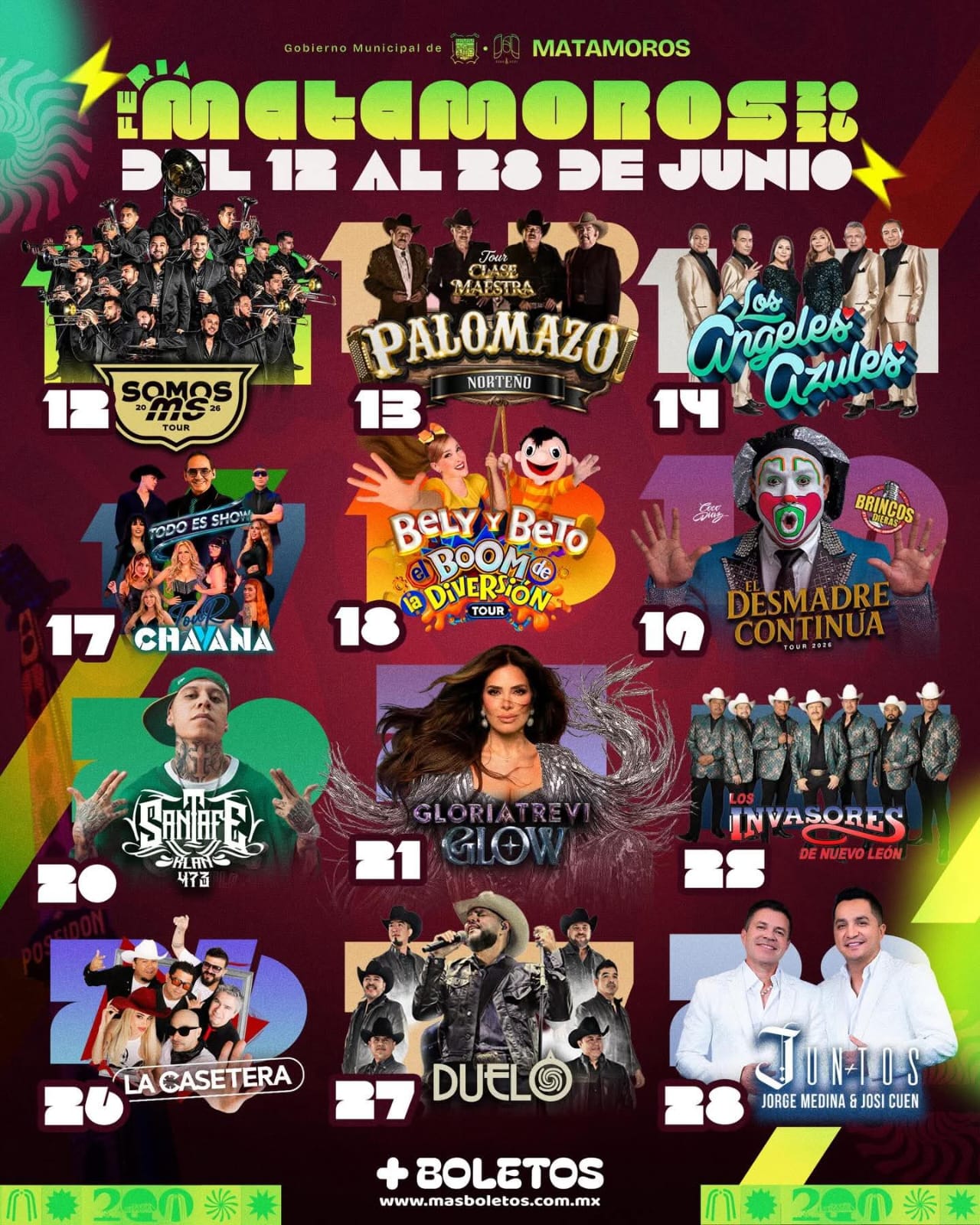 Estos serán los artistas que llegarán a Matamoros para poner el ambiente y hacer de esta feria una gran celebración.