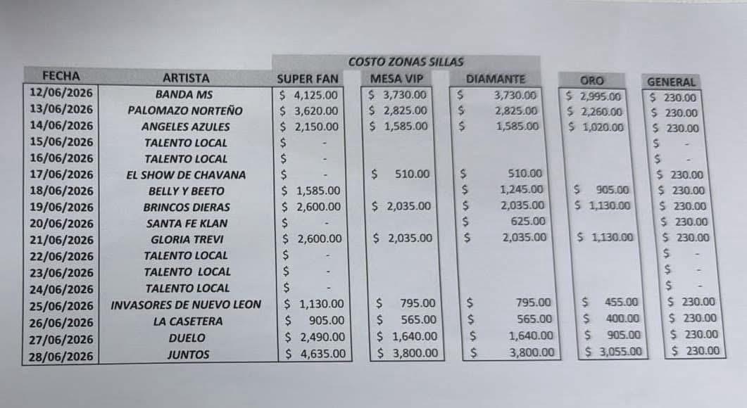 La Feria de Matamoros 2026 ya tiene lista su cartelera y costos oficiales