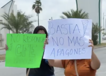 Protesta contra CFE en Matamoros por apagones en Palmares