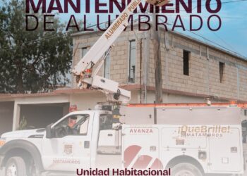 Gobierno de Matamoros continua con el mantenimineto de alumbrado público