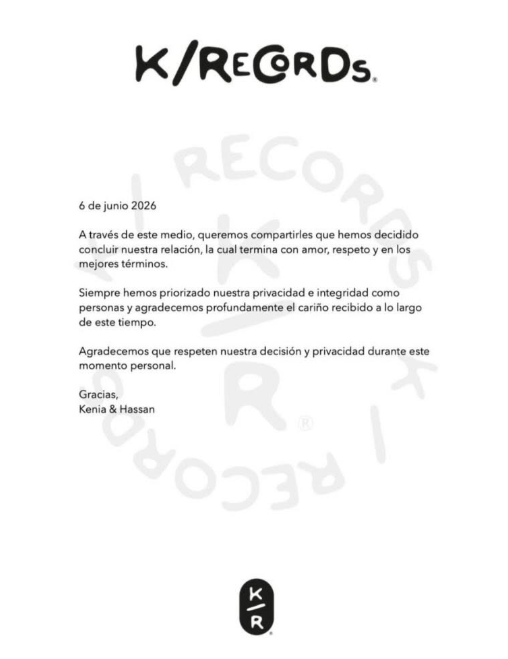 Comunicado oficial de Kenia Os