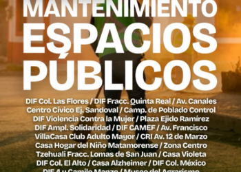 Gobierno de Matamoros fortalece el mantenimiento de espacios públicos en diversos sectores de la ciudad