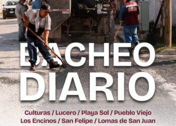 Beto Granados mantiene programa permanente de bacheo en distintos sectores de Matamoros