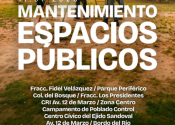 Mantienen acciones de limpieza y rehabilitación en espacios públicos de Matamoros