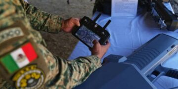 Equipo de vigilancia y sistemas antidrones utilizados para la seguridad durante el Mundial 2026 en México.