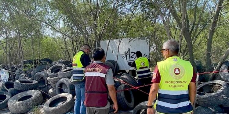 Clausuran y aseguran predio con llantas en desuso en Reynosa