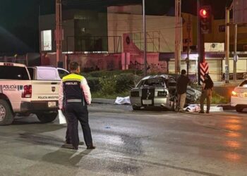 choque en rotonda de Reynosa