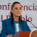 Claudia Sheinbaum durante conferencia donde respondió a los señalamientos de la DEA sobre presuntos vínculos con cárteles.
