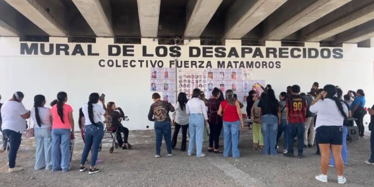Este es el Mural de personas desaparecidas en Matamoros con 60 fichas de búsqueda