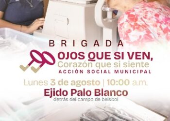 Brigada de atención visual ofrece revisiones y lentes gratuitos a habitantes de Matamoros.