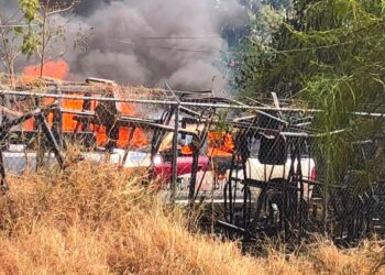 Incendio consume alrededor de 21 patrullas en Ciudad Victoria